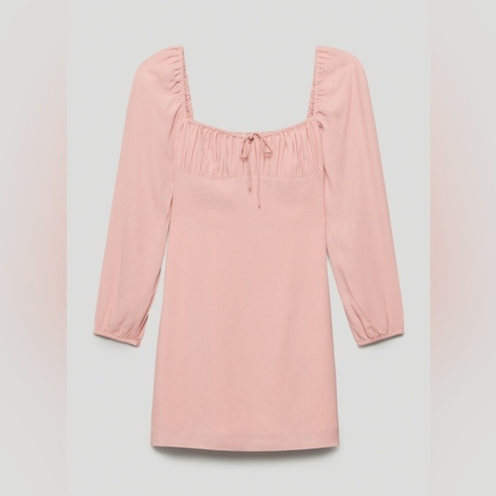 Aritzia Sunday Best Delilah Long Sleeve Dress Pink size 2XS